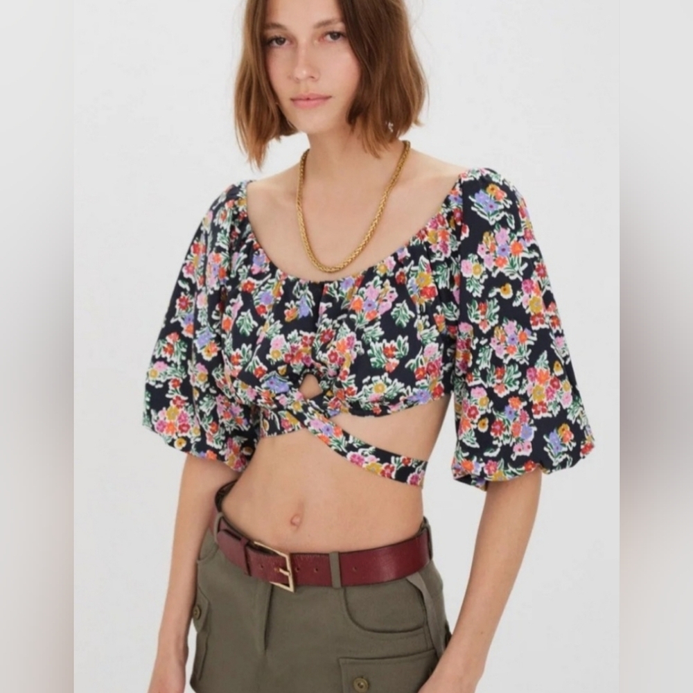 For Love And Lemons Floral Crop Top